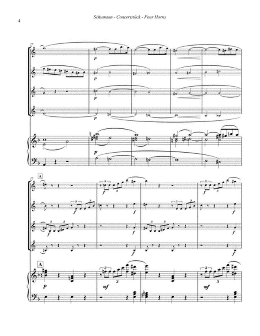 Concertstück, Opus 86 for Four Horns