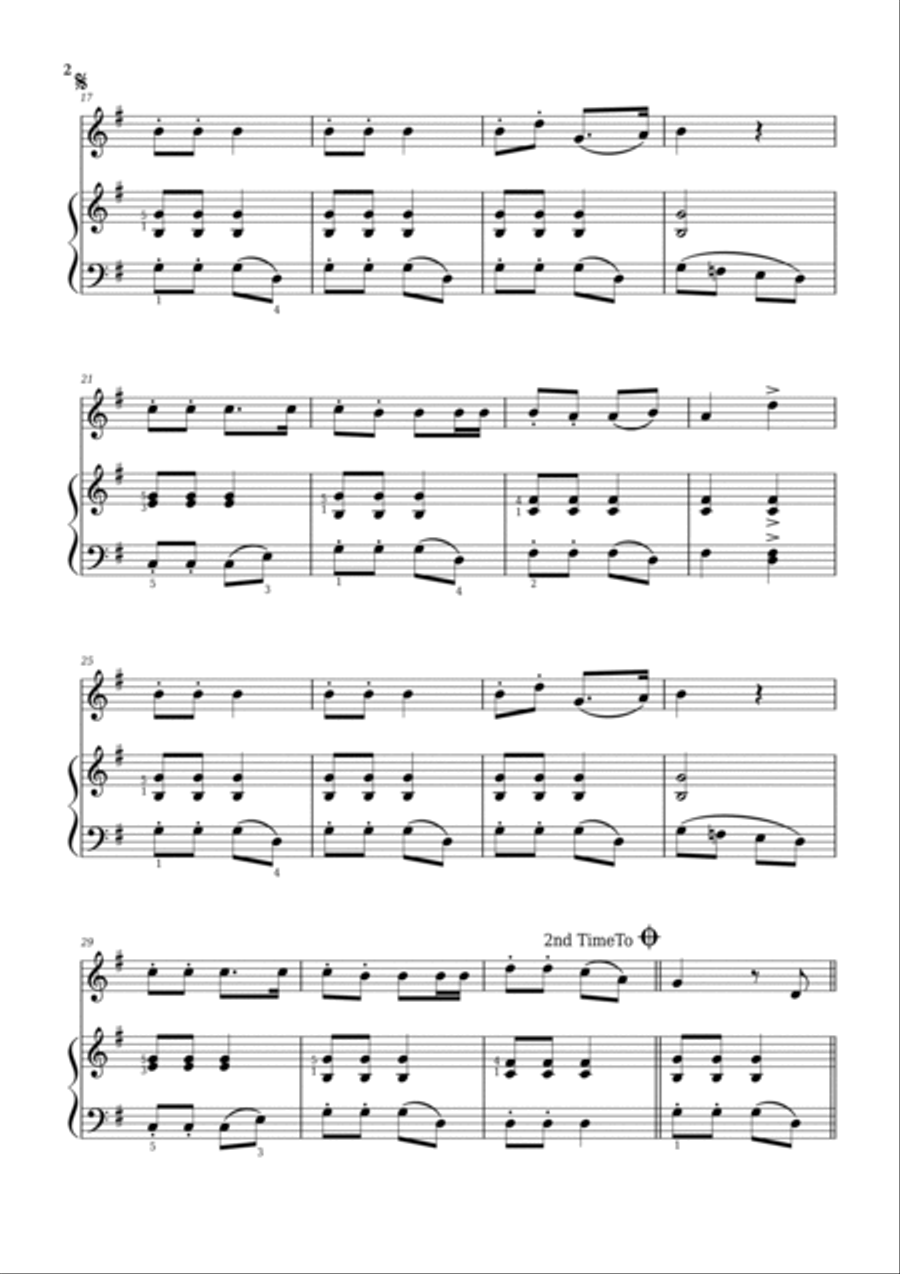 Jingle Bells Piano scores gallery preview page 2