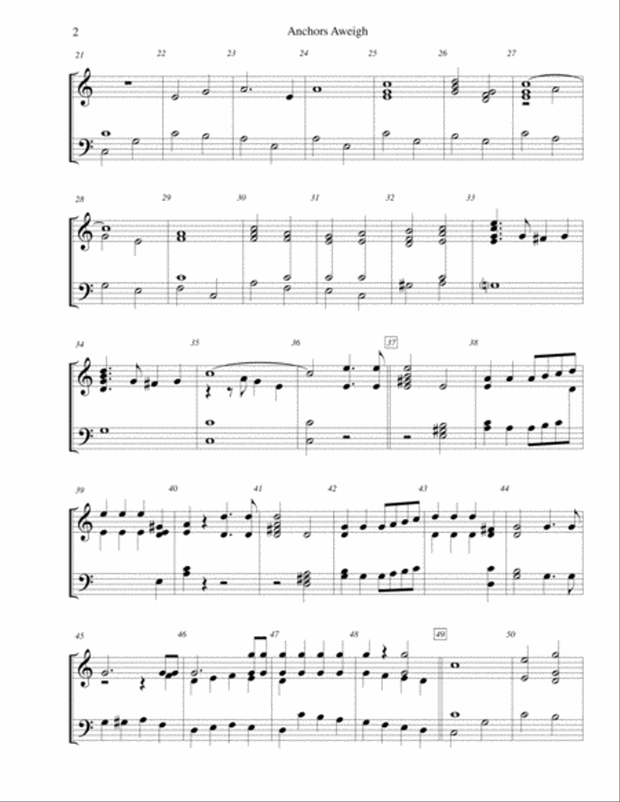 Anchors Aweigh (The Song of the Navy) - for 3-octave handbell choir 3-Octaves scores gallery preview page 2