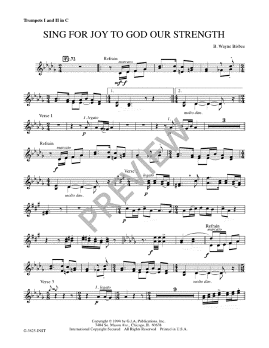 Sing for Joy to God Our Strength - Instrument edition Trombone scores gallery preview page 4