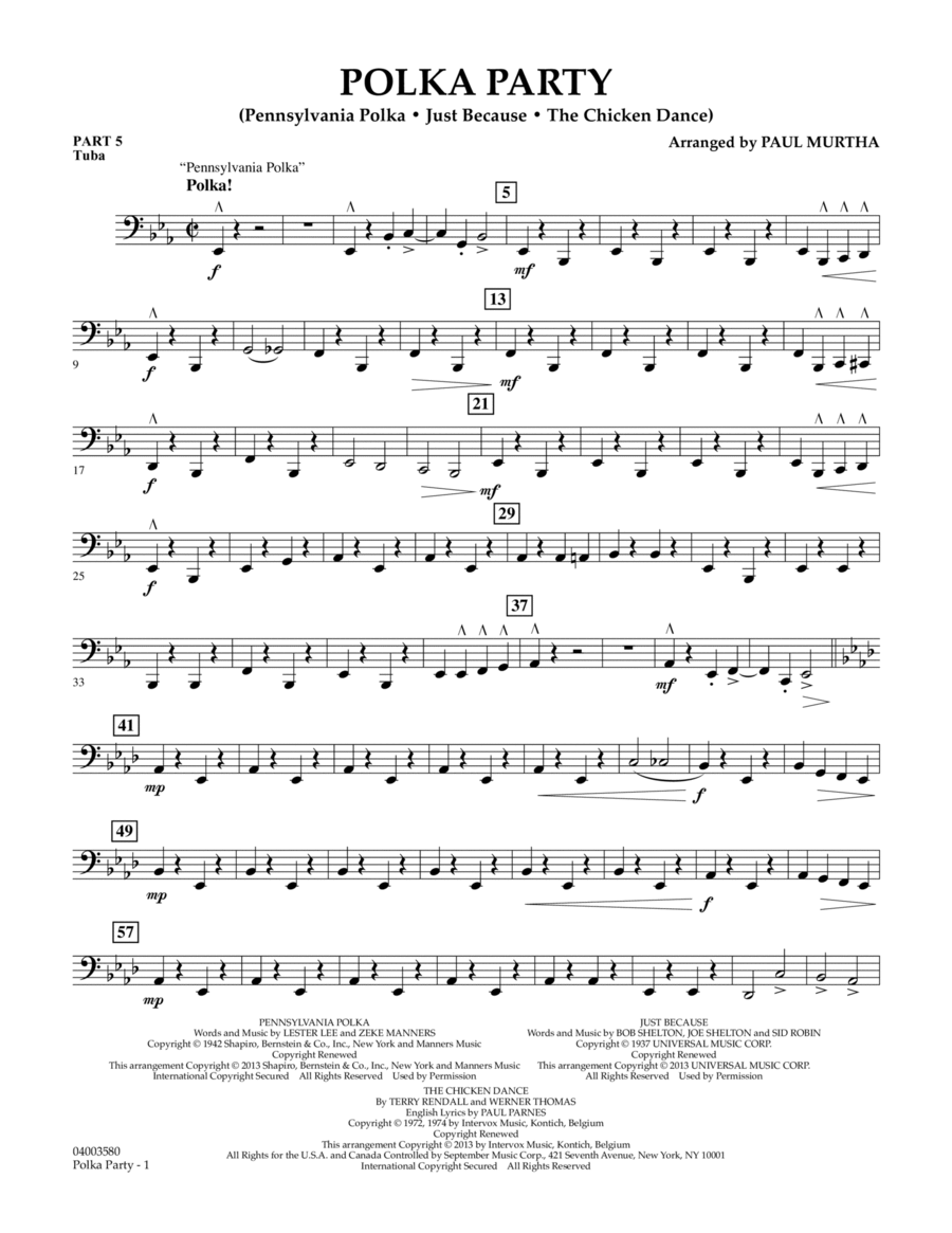Polka Party - Pt.5 - Tuba Concert Band scores gallery preview page 1