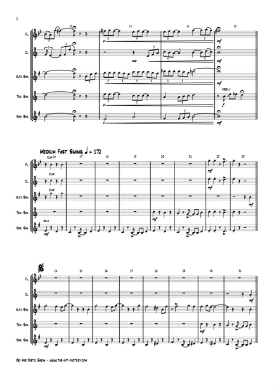 Bei Mir Bist Du Schon (means That You're Grand) Woodwind Quintet scores gallery preview page 2