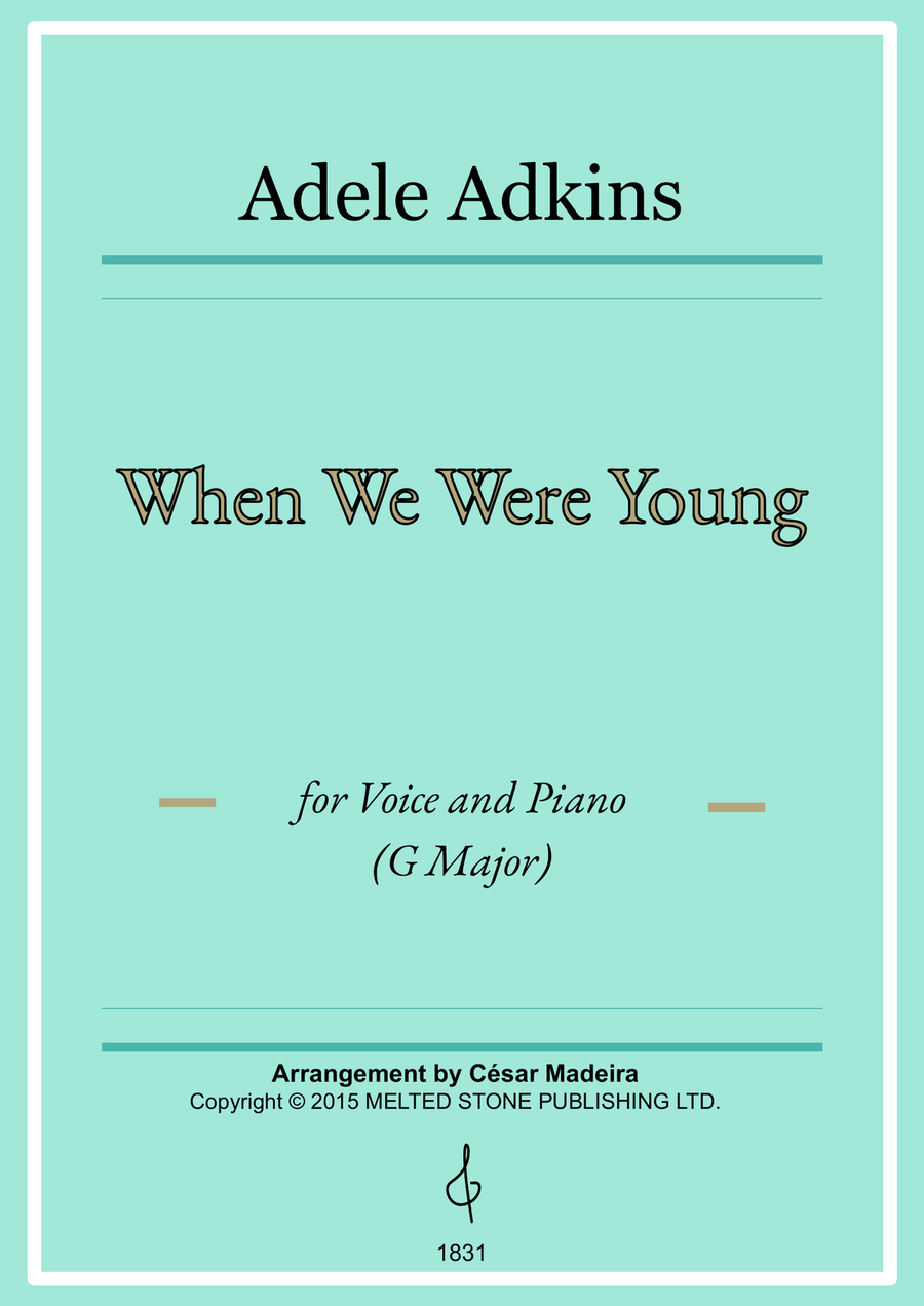 When We Were Young Piano, Vocal scores gallery preview page 1