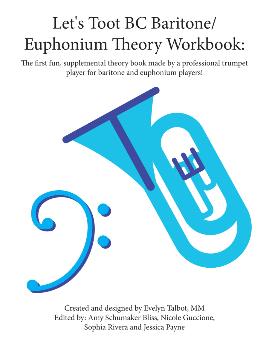 Let's Toot Baritone/Euphonium Bass Clef Theory Workbook Baritone Horn BC scores gallery preview page 1