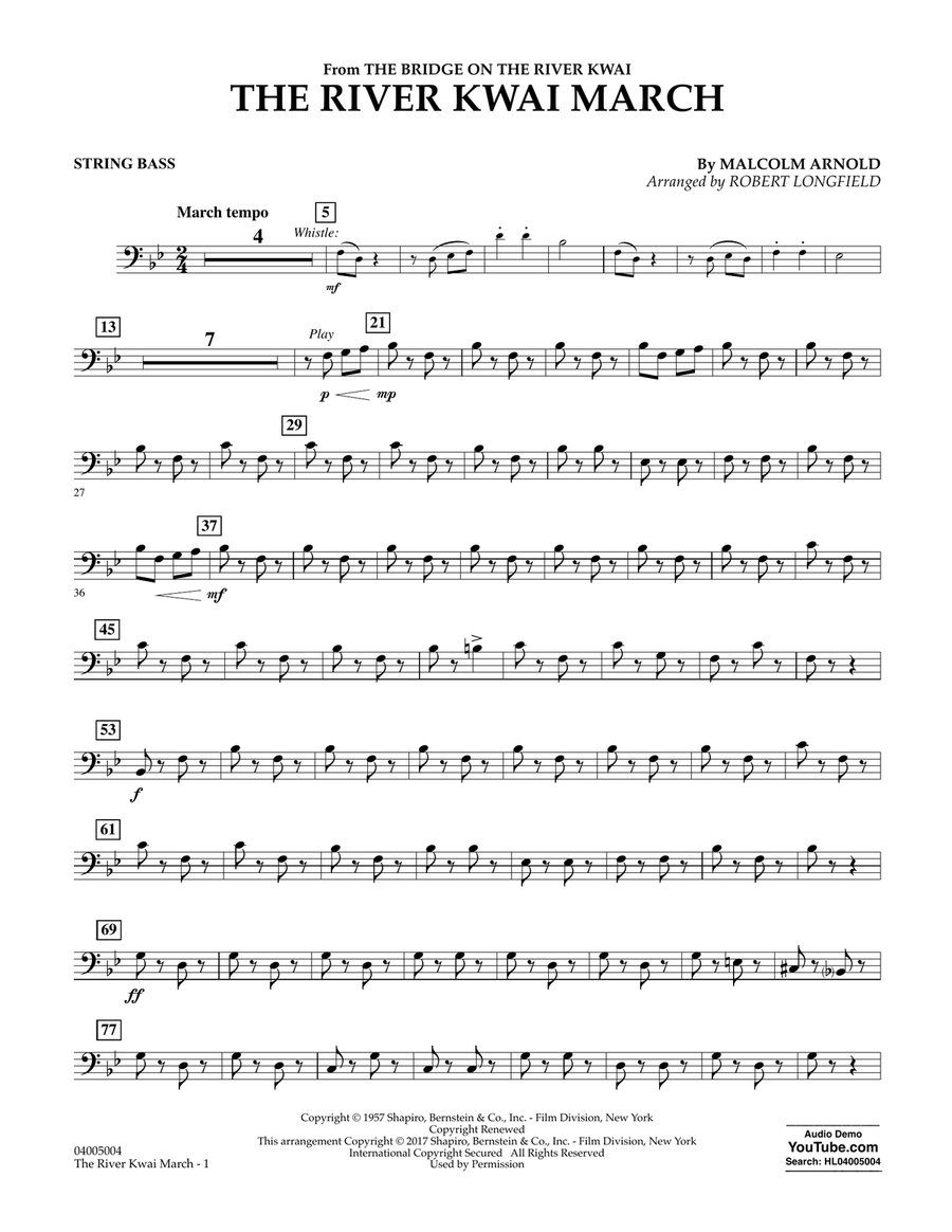The River Kwai March - Bass Concert Band scores gallery preview page 1