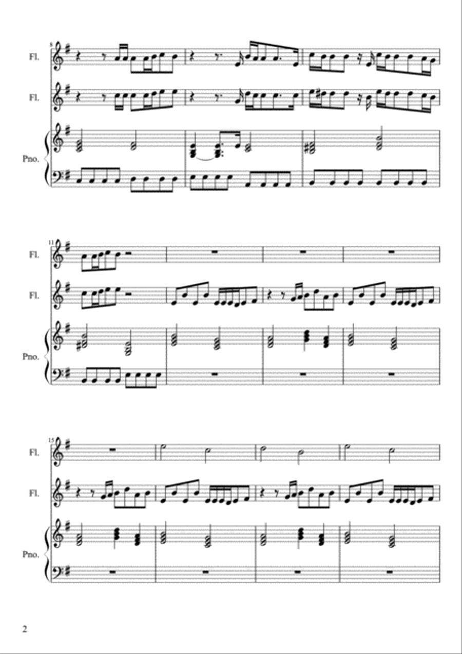 Black Widow & I Knew You Were Trouble - Flute Duet Flute Duet scores gallery preview page 2