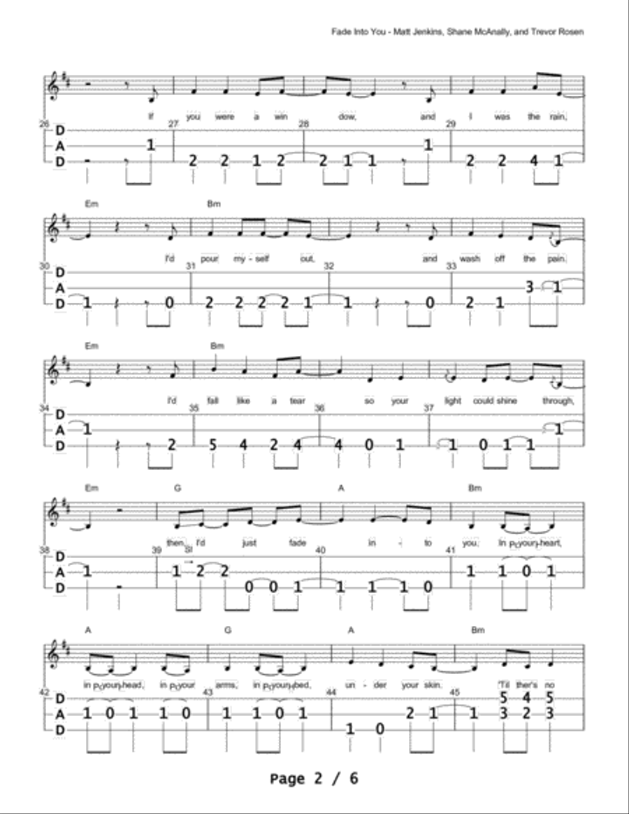 Fade Into You Dulcimer scores gallery preview page 2