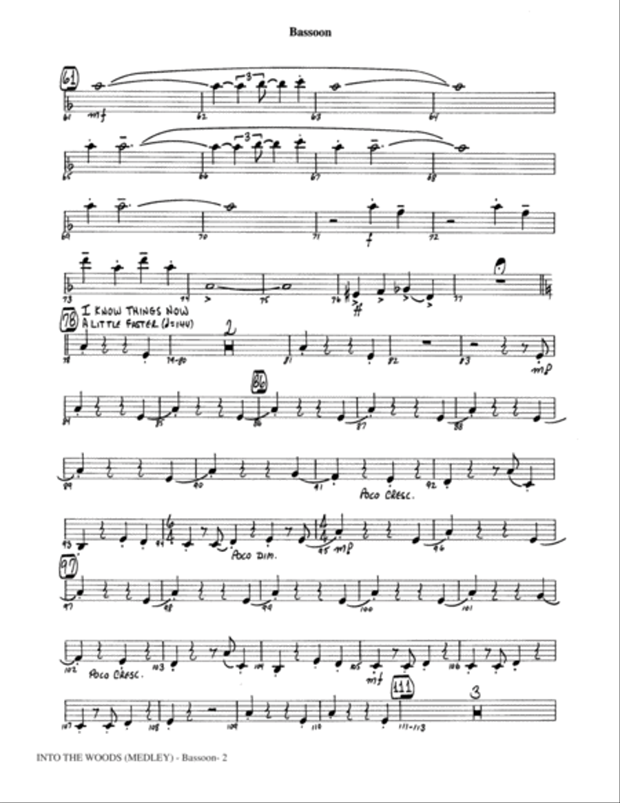 Into The Woods (Medley) - Bassoon Choir scores gallery preview page 2