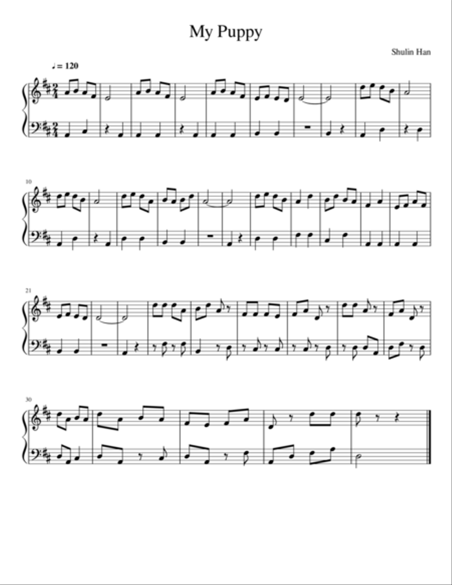 My Puppy Woodwind Quartet scores gallery preview page 1