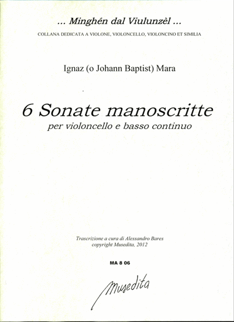 6 Sonate manoscritte 6 Sonate manoscritte Cello scores gallery preview page 1