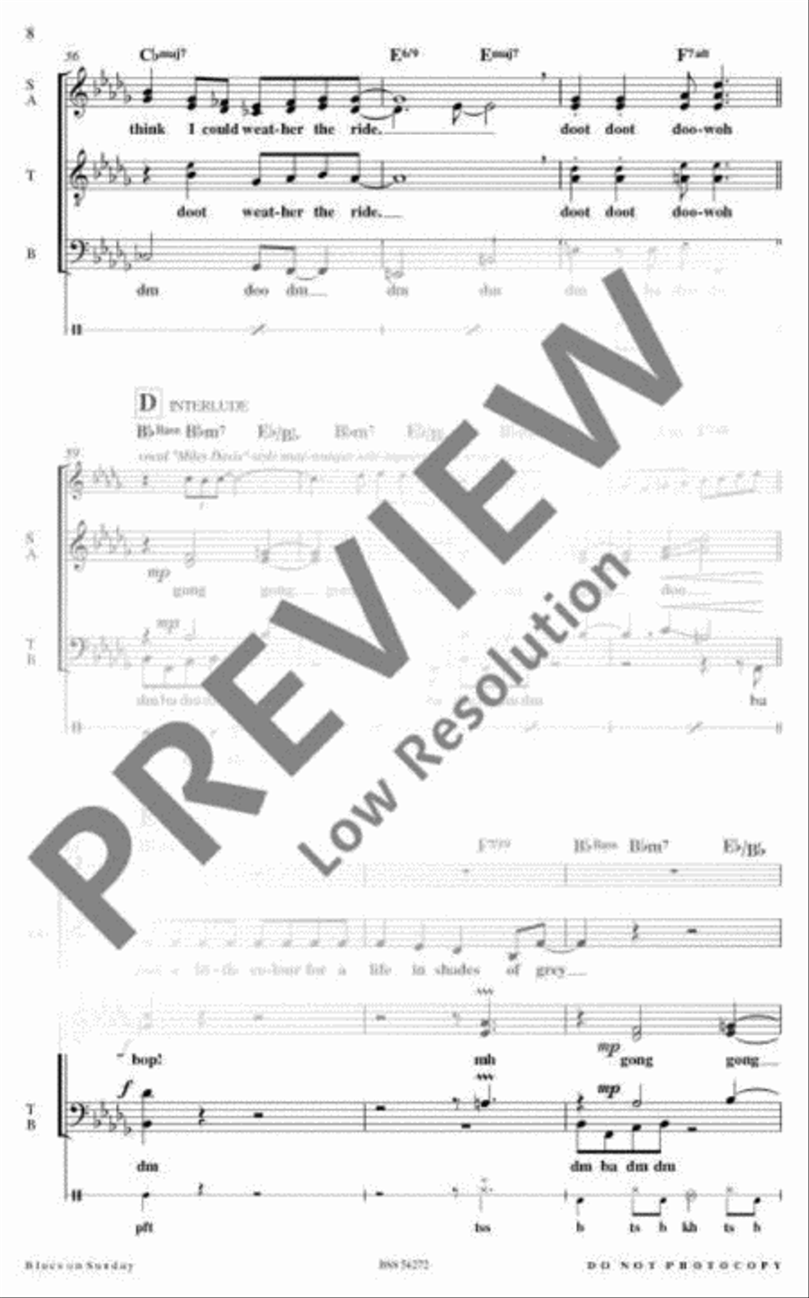 Blues on Sunday 4-Part scores gallery preview page 9