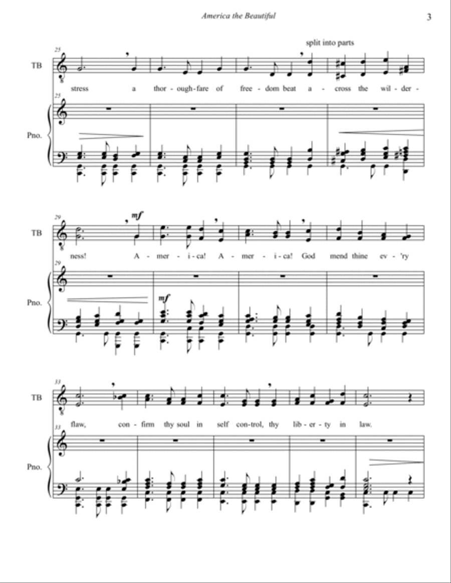 America The Beautiful 4-Part scores gallery preview page 3