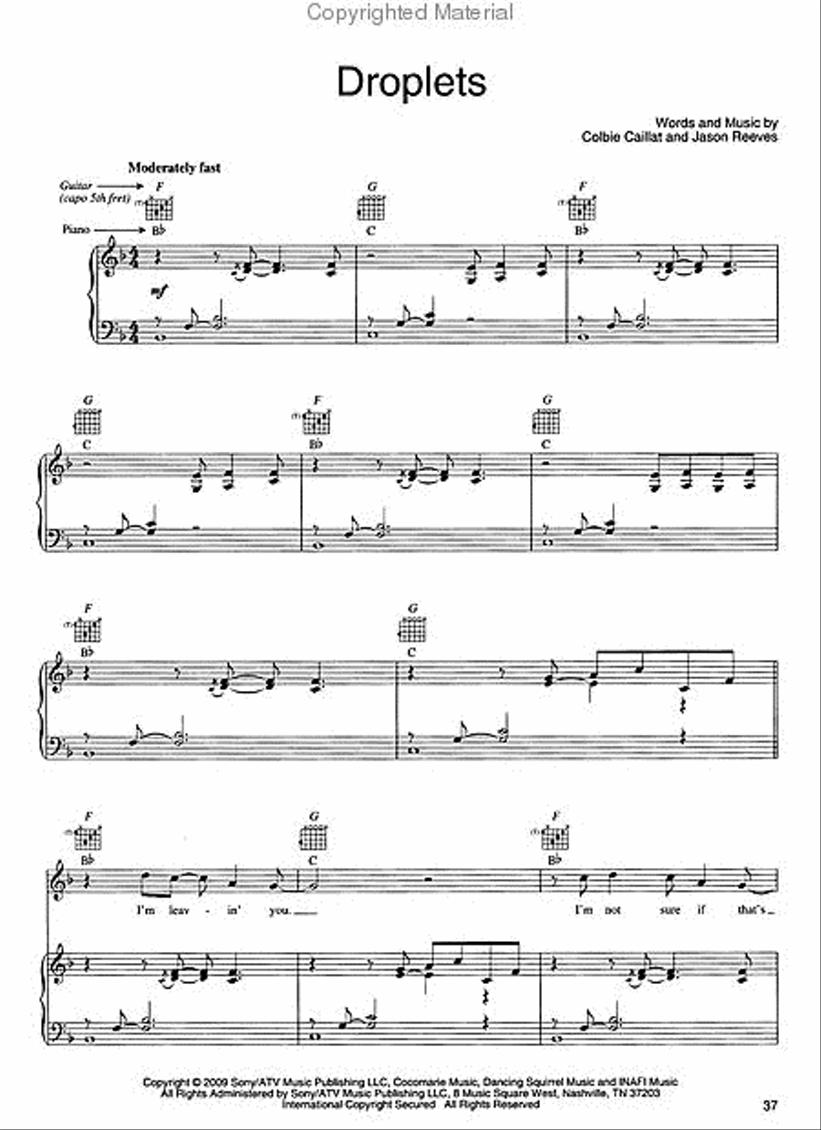 Colbie Caillat - Breakthrough Piano, Vocal, Guitar scores gallery preview page 5