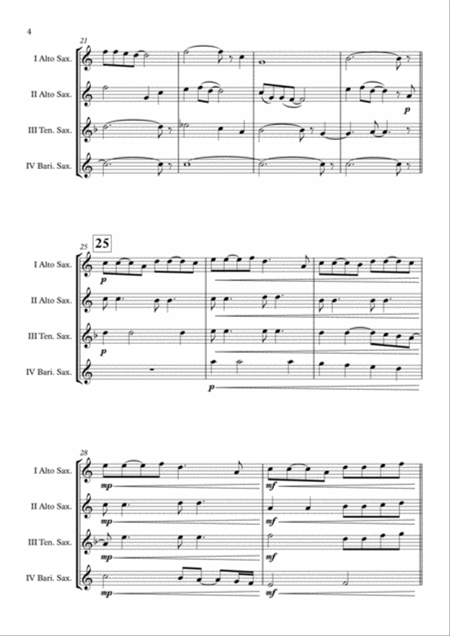 Overture Saxophone Quartet scores gallery preview page 5