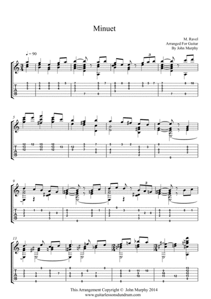 Minuet Ravel For Guitar image number null