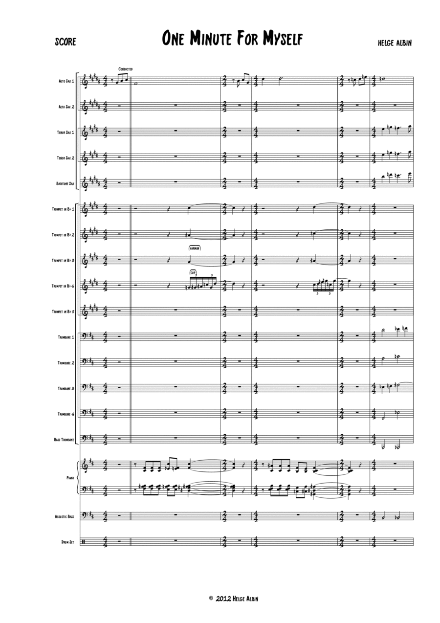 One Minute For Myself Jazz Ensemble scores gallery preview page 1
