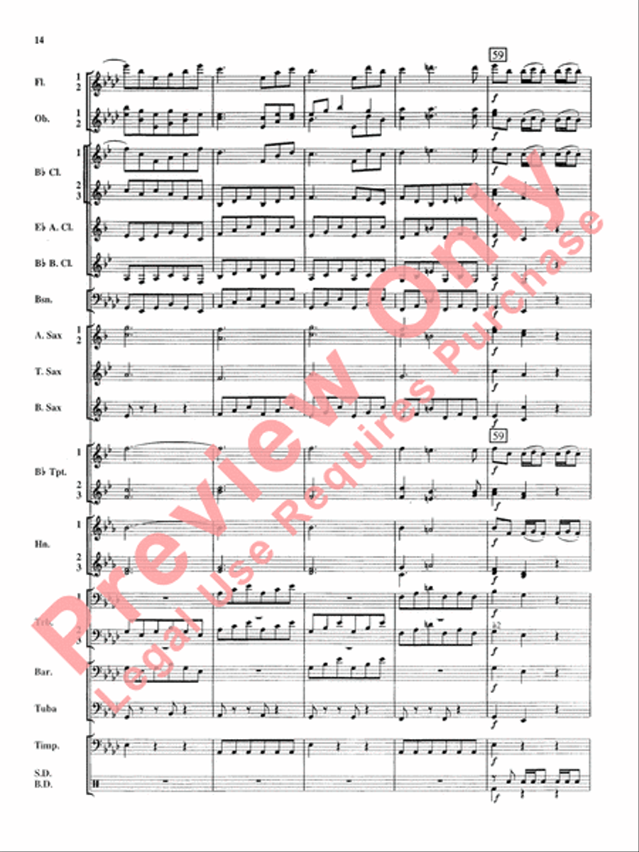Royal Fireworks Music Concert Band scores gallery preview page 15