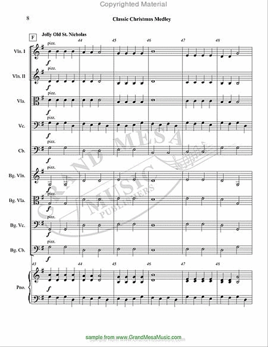 Classic Christmas Medley String Orchestra scores gallery preview page 9