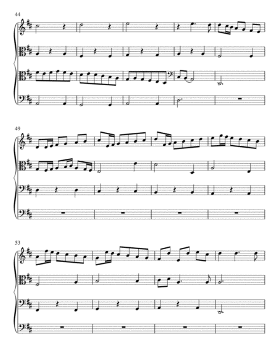 Chaconne from King Arthur for String Quartet (violin, viola, cello and double bass) String Quartet scores gallery preview page 5