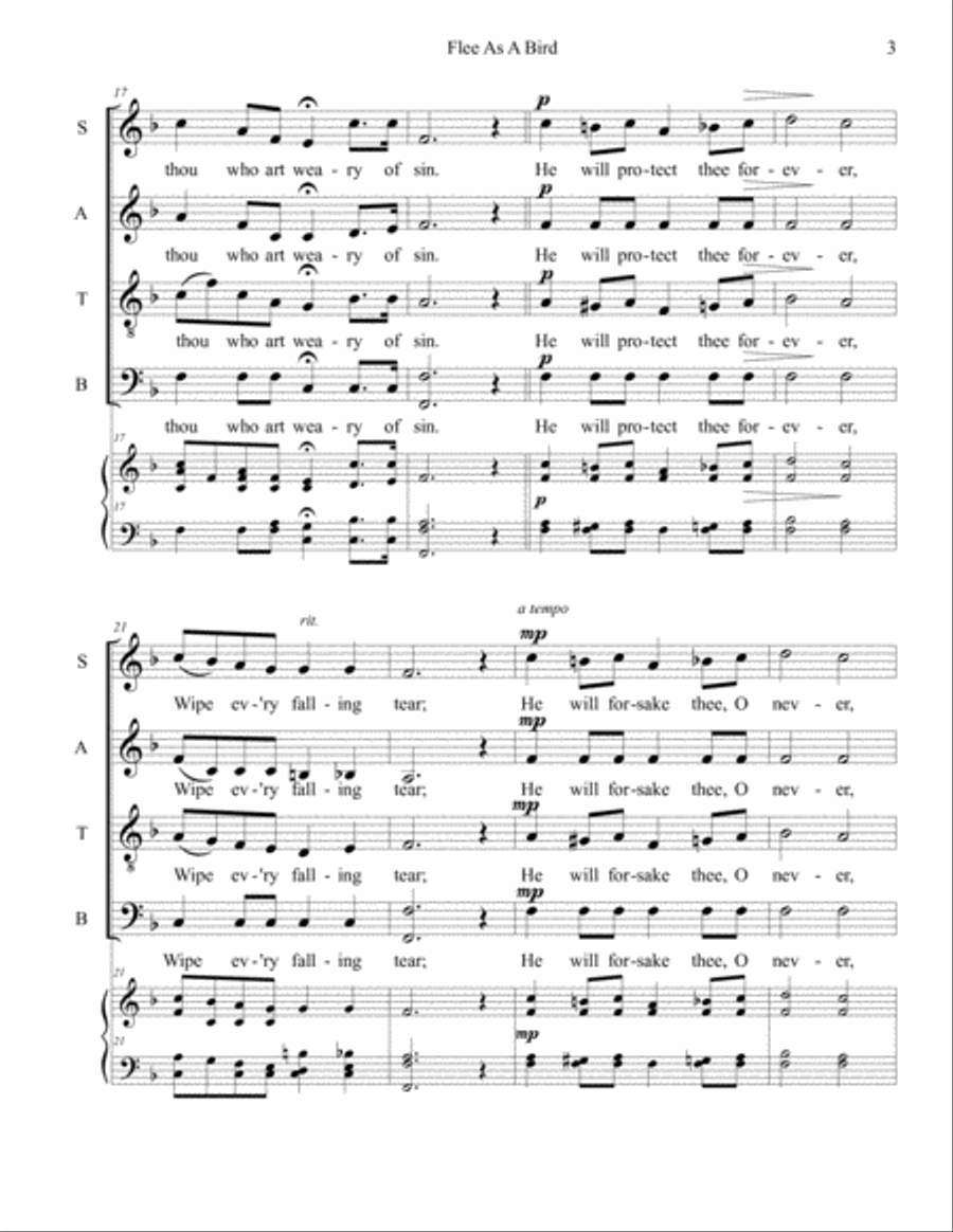 Flee As A Bird 4-Part scores gallery preview page 3