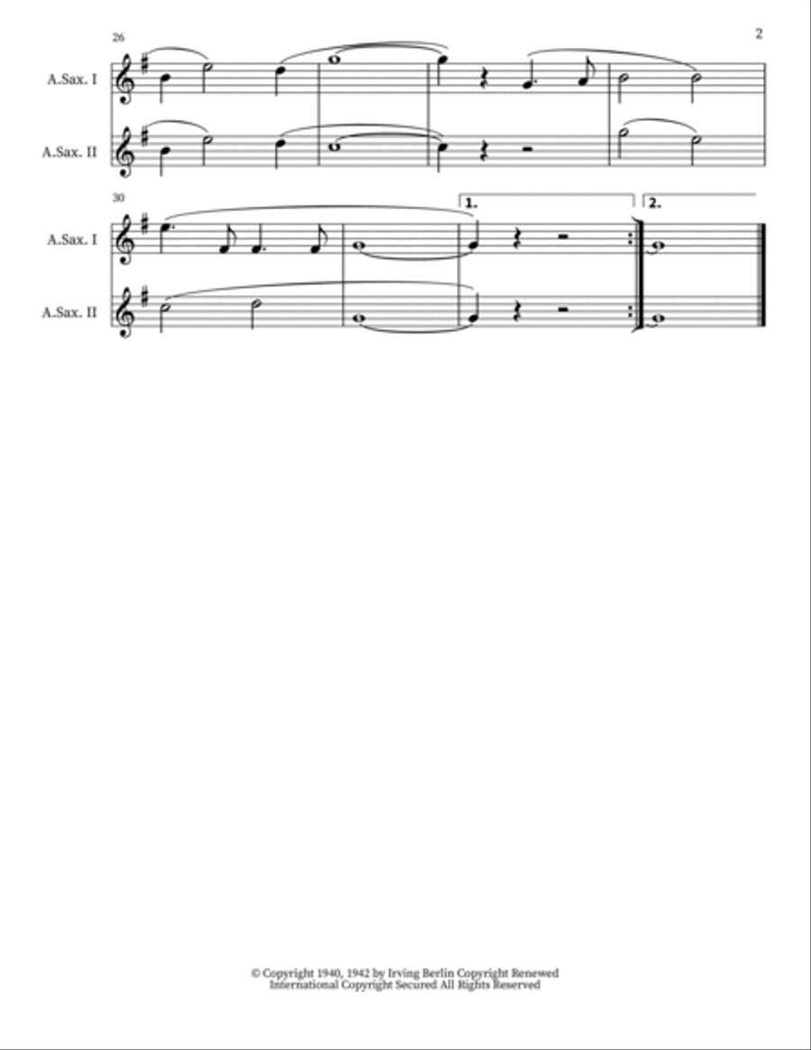White Christmas Woodwind Duet scores gallery preview page 2