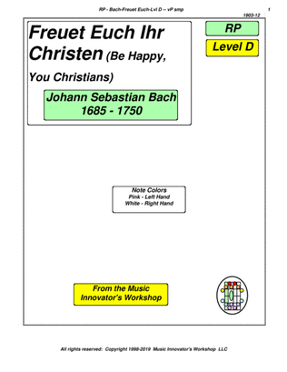 Bach - Freuet Euch Ihr Christen - Key Map Tablature