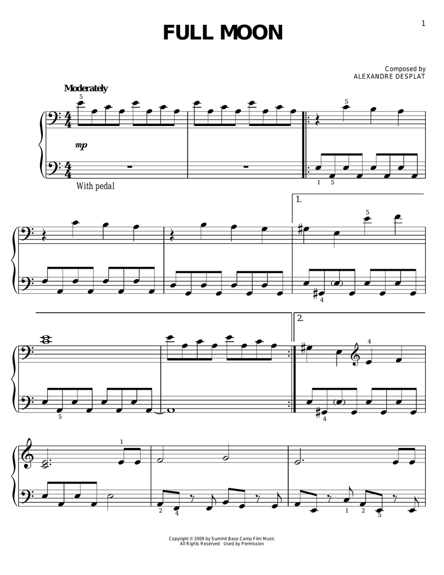 Full Moon (from The Twilight Saga: New Moon) Voice scores gallery preview page 1