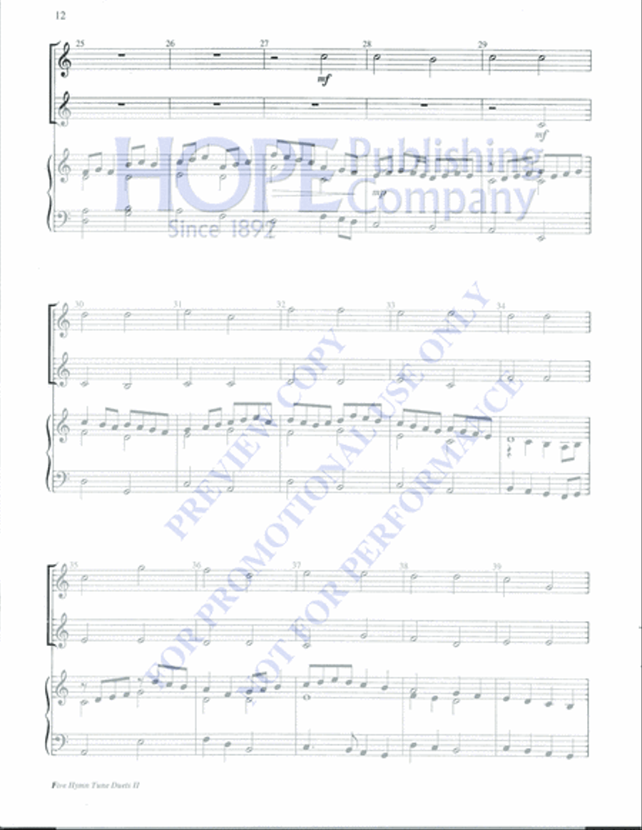 Five Hymn Tune Duets II Percussion scores gallery preview page 14