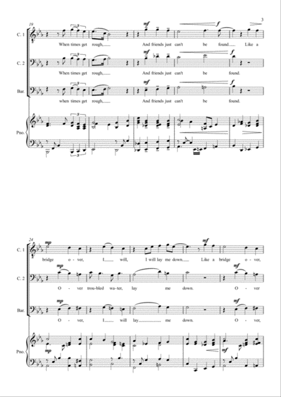 Bridge Over Troubled Water Choir scores gallery preview page 3