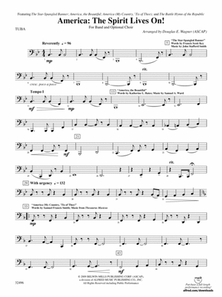 America: The Spirit Lives On! (for Band and Optional Choir): Tuba