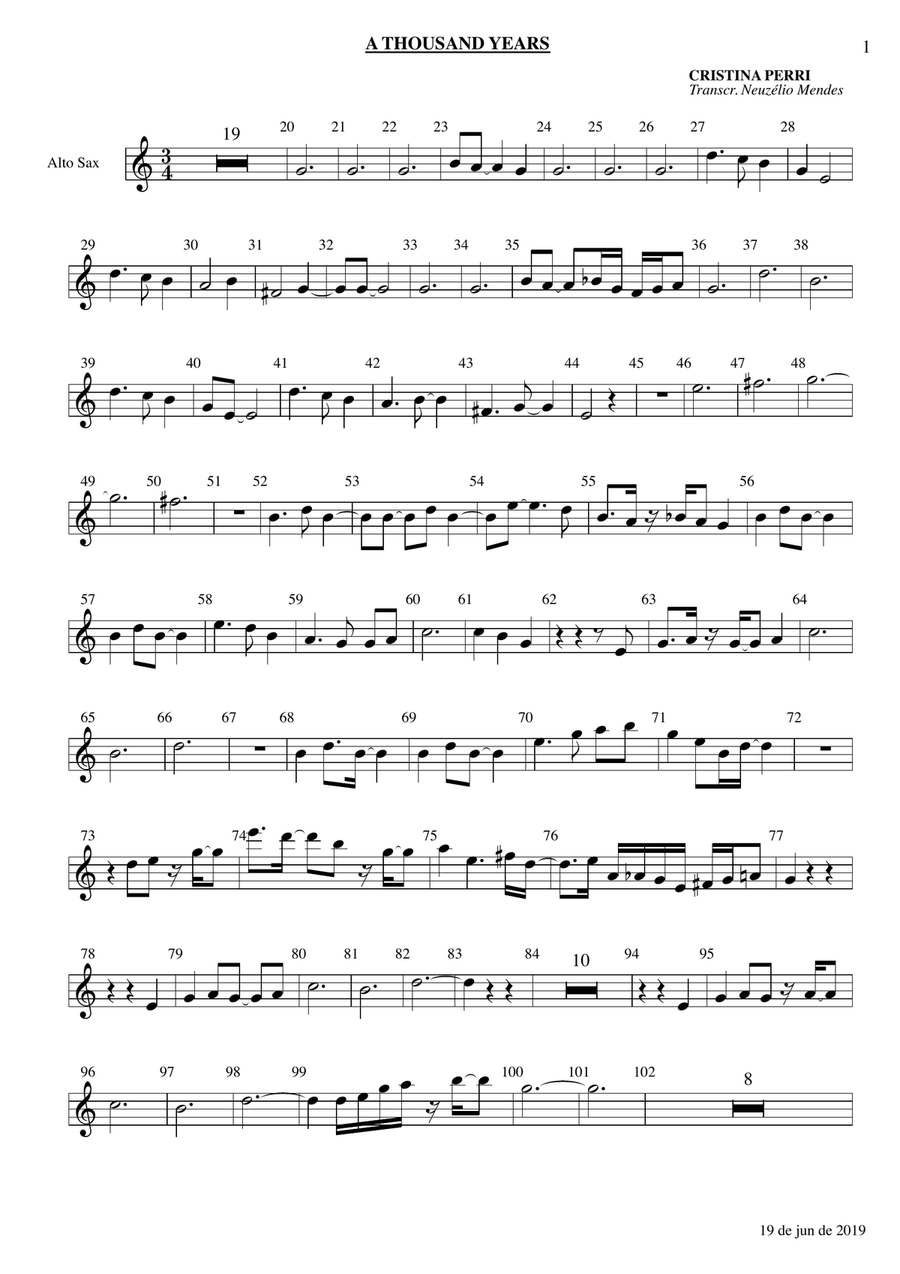 A thousand years outlet saxophone