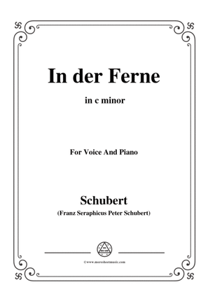 Book cover for Schubert-In der Ferne,in c minor,for Voice&Piano