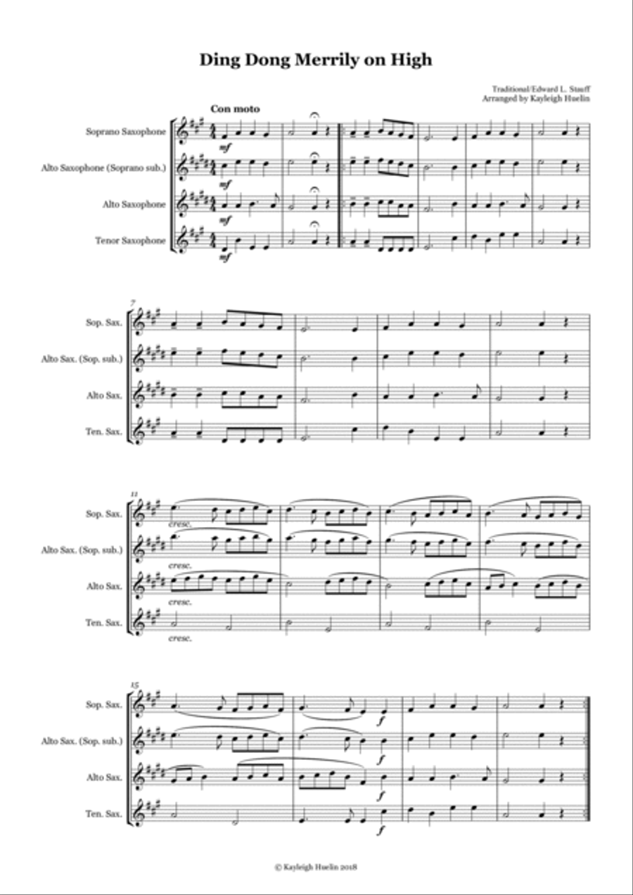 Christmas Carol Selection vol. 1 for SAT/AAT saxophone trio SAT scores gallery preview page 2