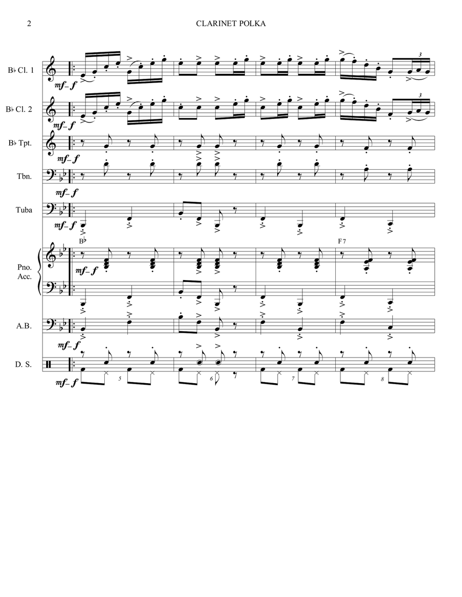 CLARINET POLKA - GERMAN BAND - OKTOBERFEST CLARINET POLKA - GERMAN BAND - OKTOBERFEST Small Ensemble scores gallery preview page 2
