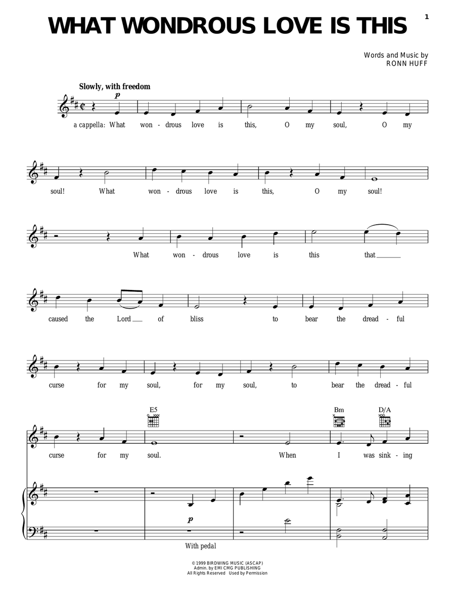 What Wondrous Love Is This Piano, Vocal, Guitar scores gallery preview page 1
