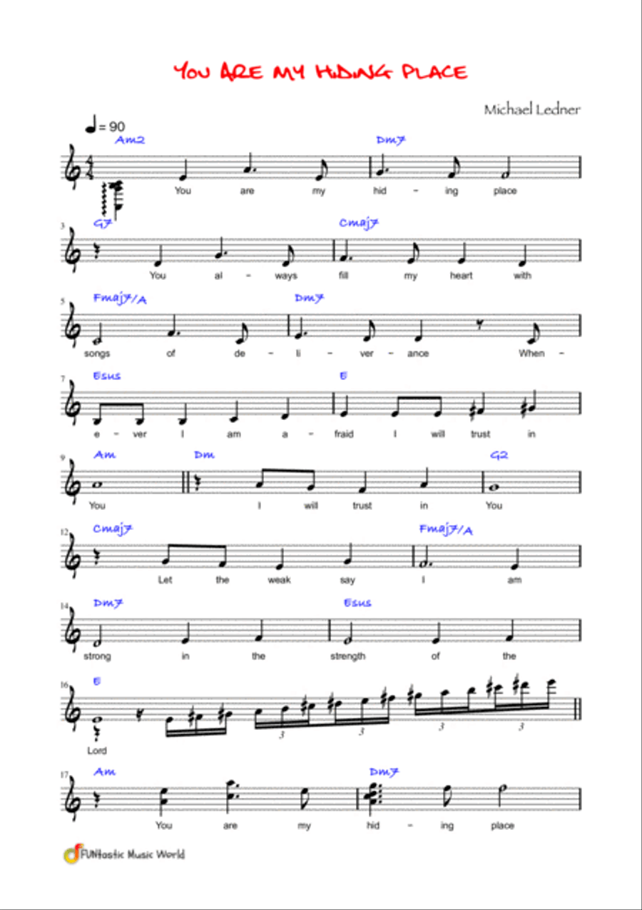 You Are My Hiding Place Piano Solo scores gallery preview page 2