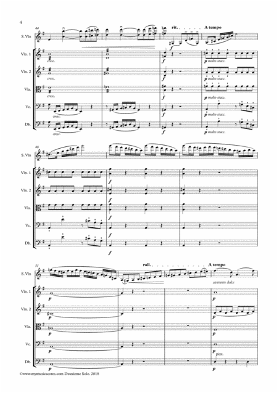Dancla Concert Solo No.2 Op. 77 for Violin and String Orchestra String Orchestra scores gallery preview page 5