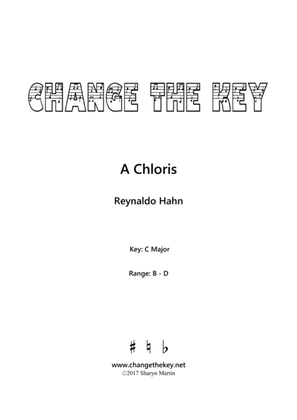 Book cover for A Chloris - C Major