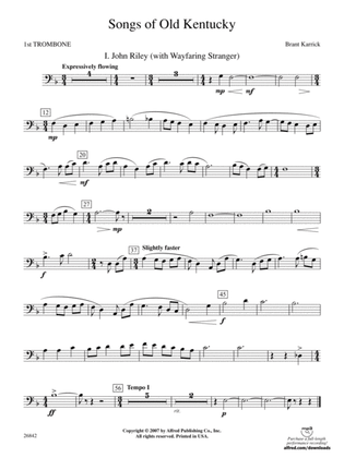 Songs of Old Kentucky: 1st Trombone