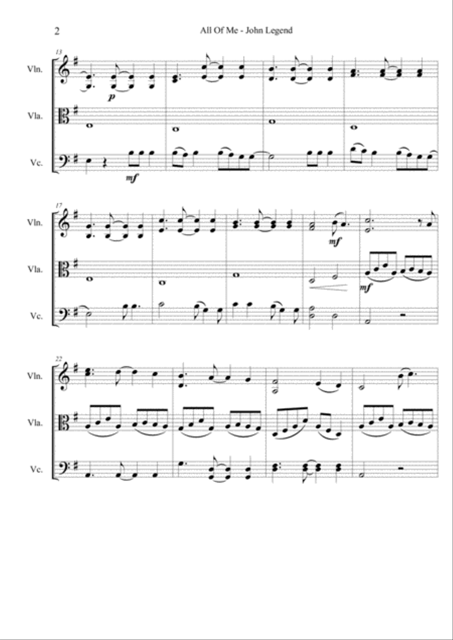 All Of Me String Trio scores gallery preview page 2