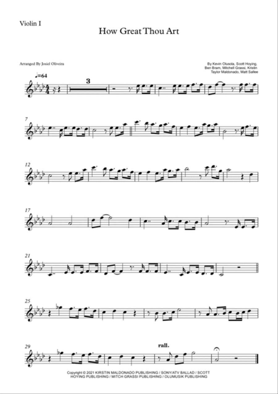 How Great Thou Art String Quartet scores gallery preview page 4