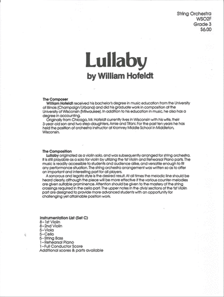 Lullaby, Score
