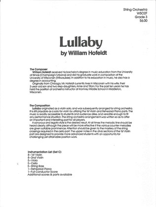 Book cover for Lullaby - Score