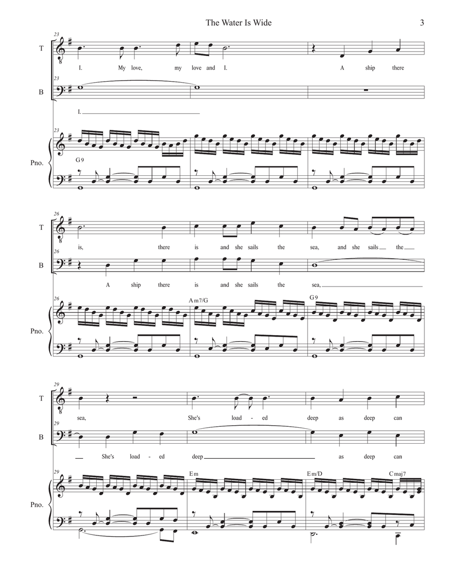 The Water Is Wide (O Waly, Waly) (2-part choir - (TB) TB scores gallery preview page 3
