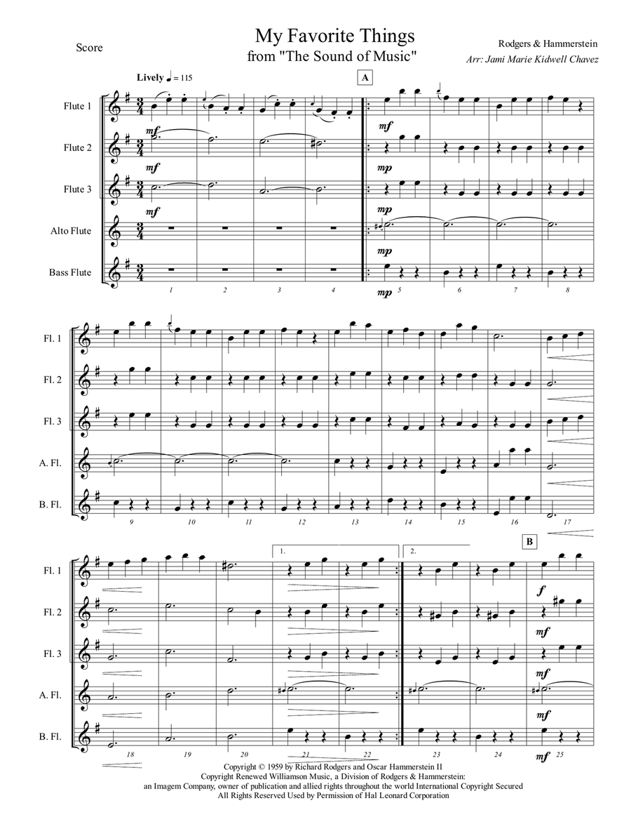 My Favorite Things My Favorite Things Flute Choir scores gallery preview page 3