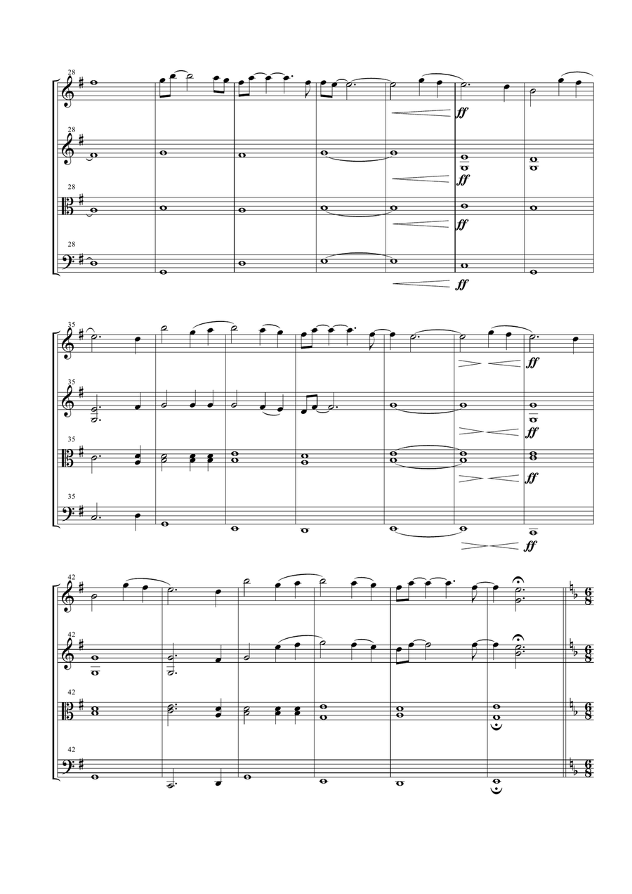 Last Of The Mohicans (main Theme) String Quartet scores gallery preview page 3