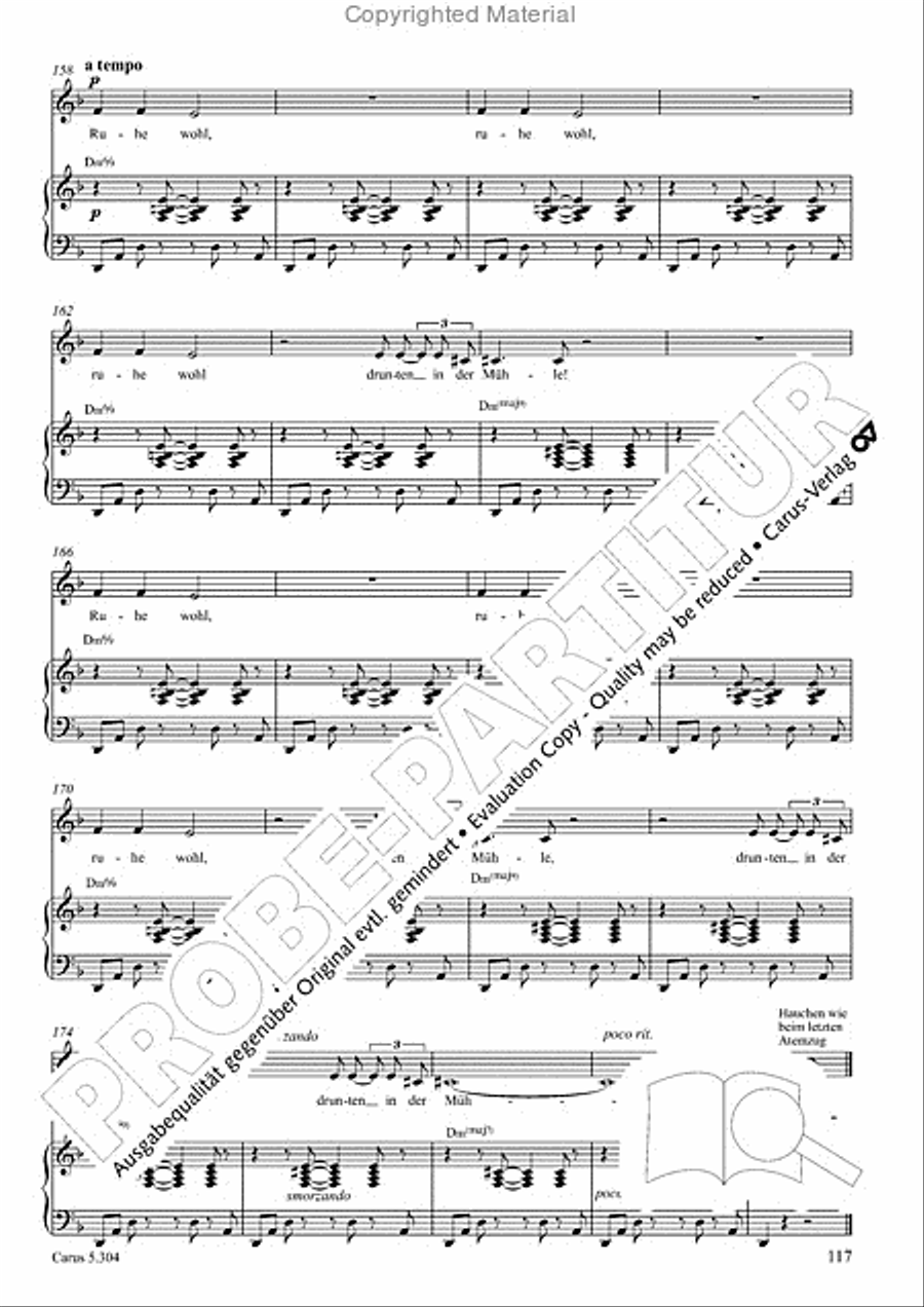 Schindler: Rosenzeit. Ein Liederzyklus uber die Liebe. Chansons fur Singstimme und Klavier Piano scores gallery preview page 118