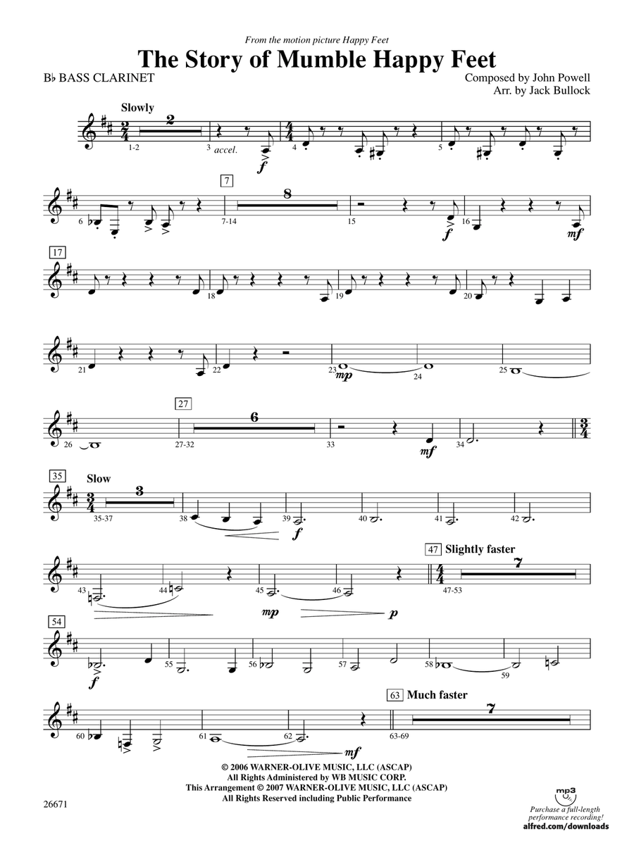 The Story of Mumble Happy Feet: B-flat Bass Clarinet