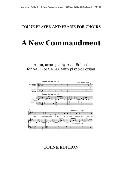 A New Commandment (arranged by Alan Bullard for SABar and keyboard) image number null