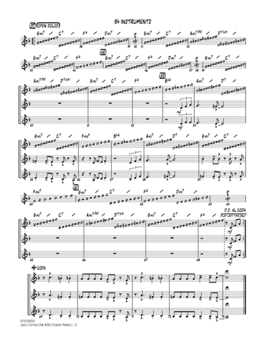 Jazz Combo Pak #38 (Charlie Parker) - Bb Instruments